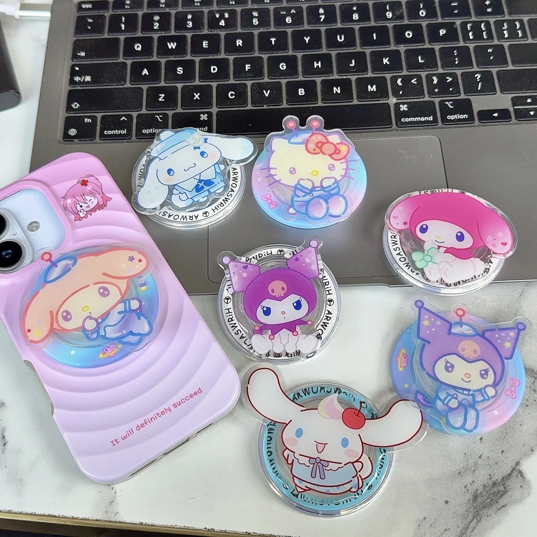 

Настольная подставка для телефона Fairy Tale Fantasy Series для Hello Kitty Melody Kuromi Cinnamoroll, магнитный держатель для мобильного телефона с мультяшным дизайном