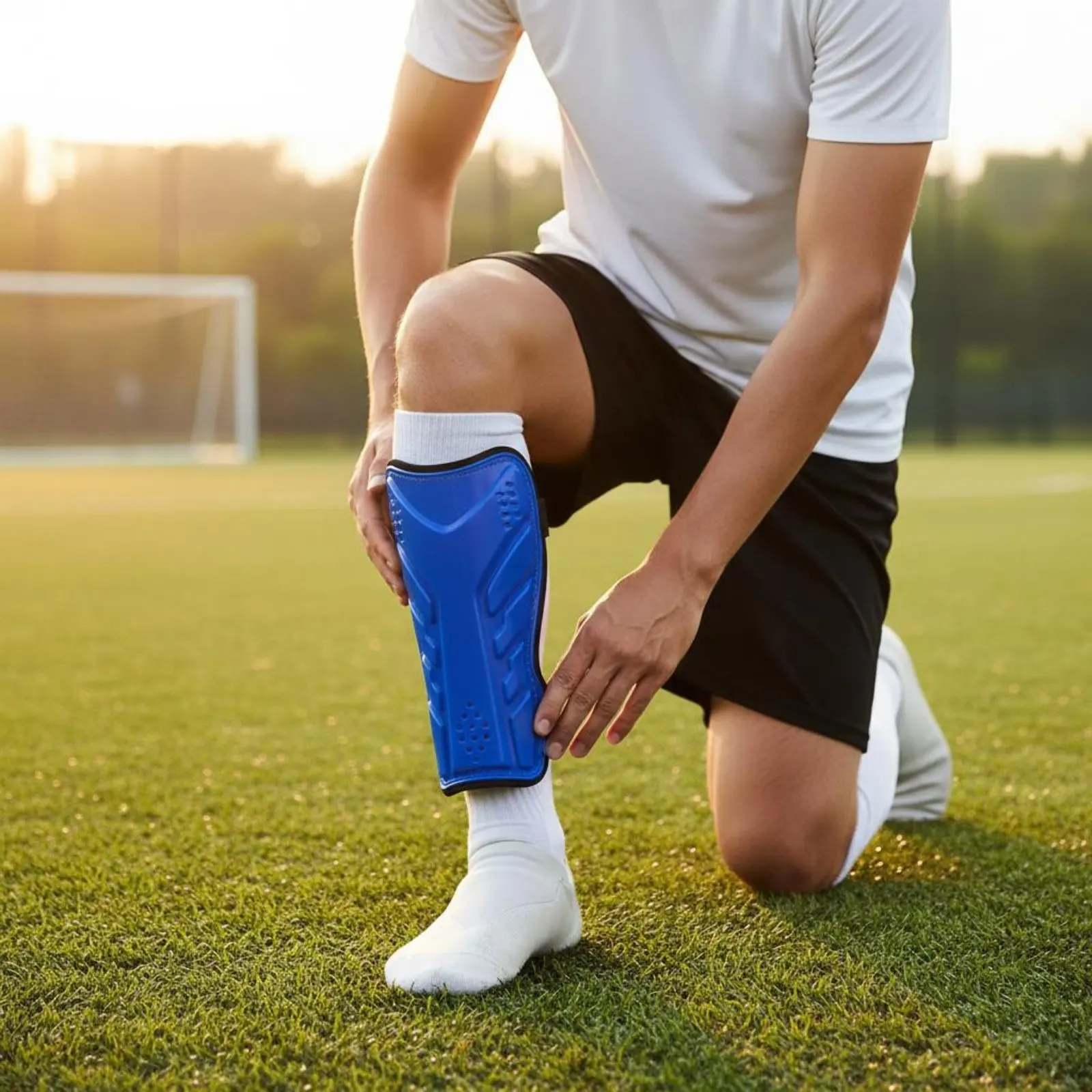Double Strap Shin Guard EVA Padding Football Shin Guard Leg Protectors Long-Lasting Athletic Equipment Thick Shell for Adults view 2