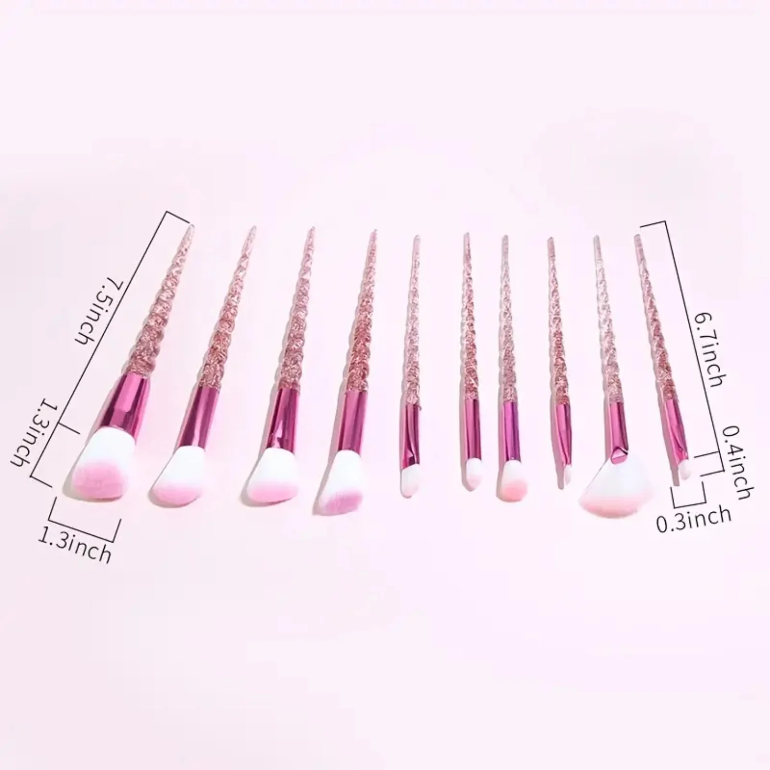 10 pièces Mermaid Pro pinceaux de maquillage ensemble pour fond de teint mélange poudre fard à paupières correcteur Blush-outils de maquillage cosmétiques Premium