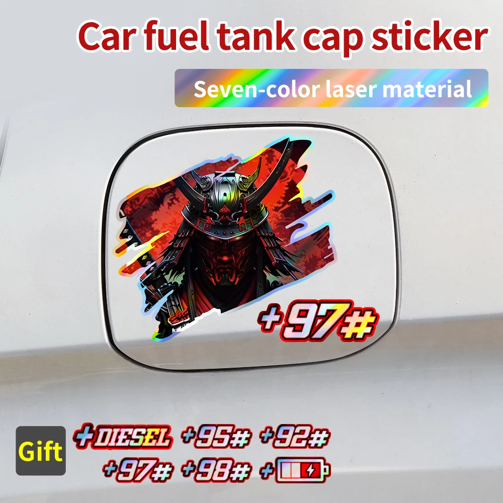 

Samurai JDM Car Fuel Number Stickers Waterproof Vinyl Auto Fuel Tank Cap Laser Stickers Diesel and Gasoline Decal Accessories