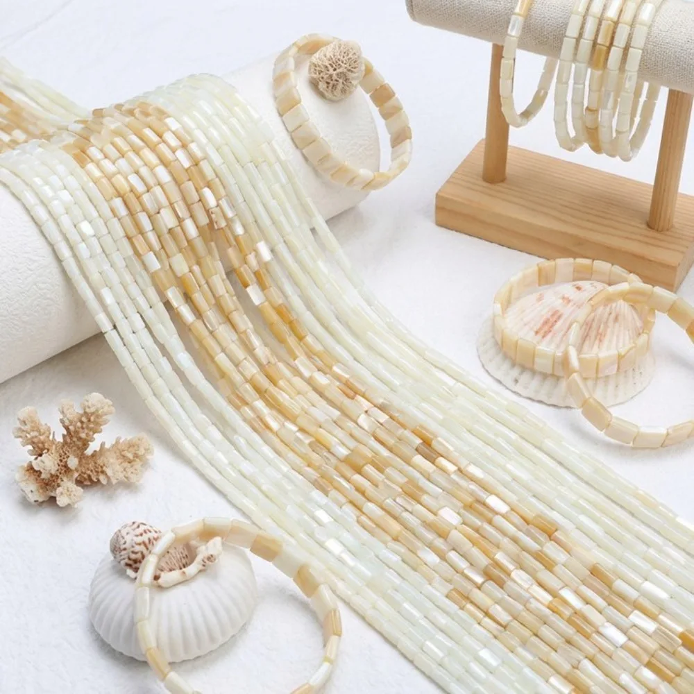 

Natural Mother of Pearl Tube Beads Strands, Seashell Cylinder Loose Beads for Jewelry Making