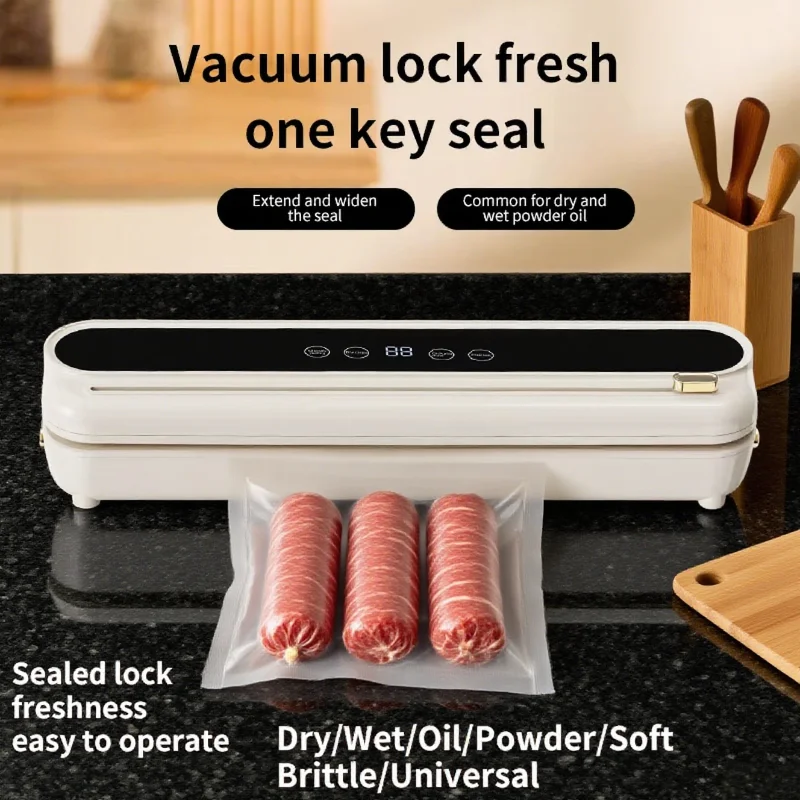 جديد الكهربائية فراغ السدادة للمطبخ الجاف الرطب تخزين المواد الغذائية المدمج في القاطع زر اللمس سهلة ختم الأجهزة المنزلية الغذاء