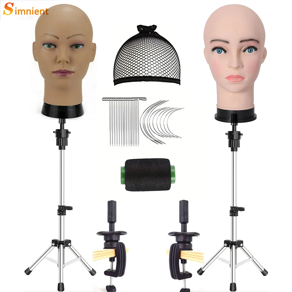 Mannequin Head With Tripod For Making Wig Hat Glasses Mask Display Cosmetology Manikin Head For Makeup Practice Wig Install Kit