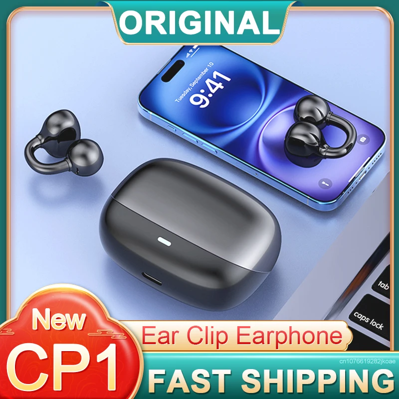 Original CP1 Ear Clip Earphones Wireless Bluetooth Headphones Game Music Open Headset Stereo HD Mic Call Earbuds Long Standby