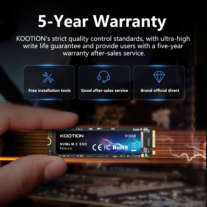 KOOTION M2 SSD NVME 256GB 512GB Gen4*4 Solid State Drive PCIE 4.0X4 2280 Internal Hard Disk HDD M.2 SSD for PC Laptop Desktop