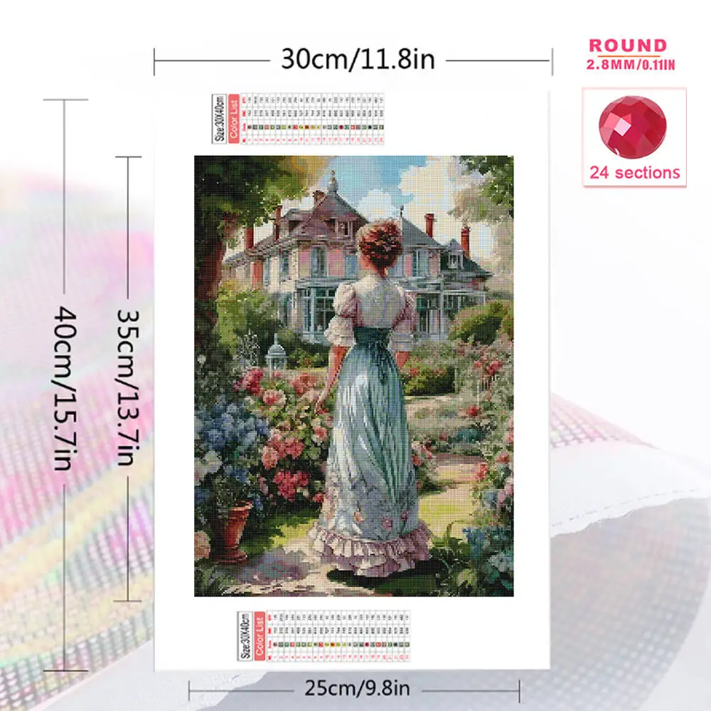 Evershine 5D Diamond Painting Woman Cross Stitch Diamond Mosaic Portrait Picture Embroidery Garden Rhinestones Wall Decor view 2