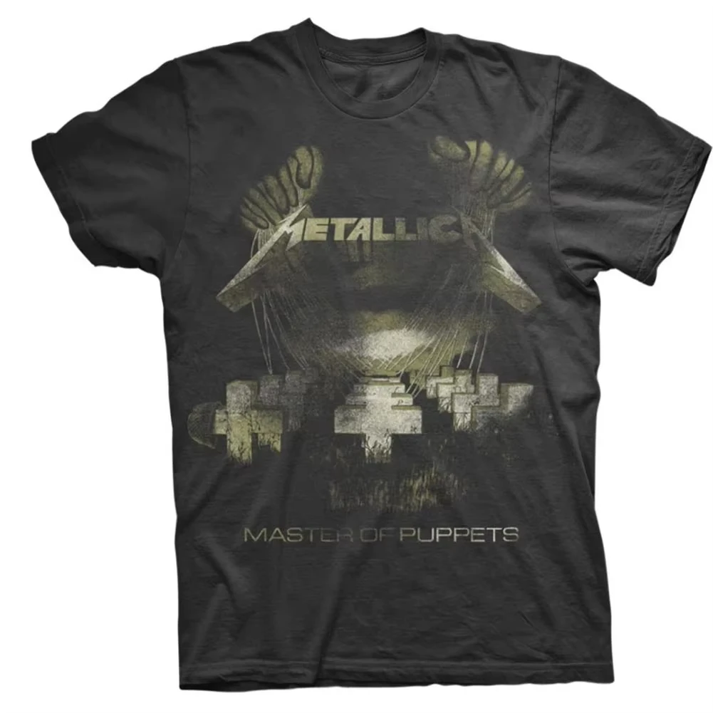 Metallica Master of Puppets Distressed Band T-Shirt Cotton Graphic Tee Men Women Summer Streetwear