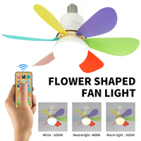 LED E27 40W Ceiling Fan Light 85-265V Dimmable light Color Temperature With Remote Control For Living Room Bedroom Room Lighting