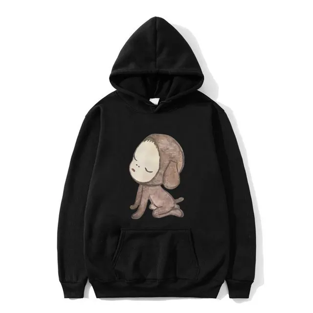 Yoshitomo Nara Bunny Baby Graphic Hoodie Unisex Fashion Art Aesthetic Trend Hooded Sweatshirt Men Women's Oversized Streetwear