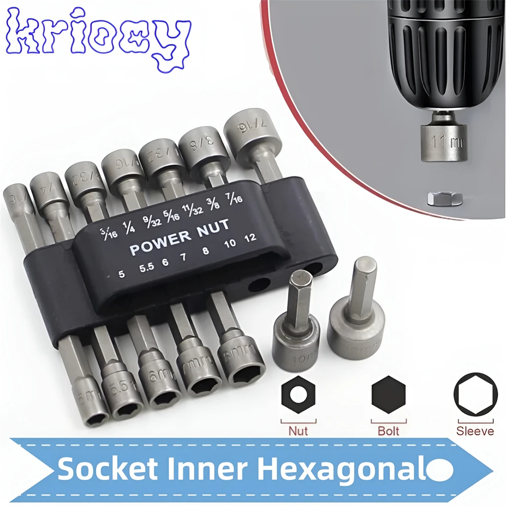 

14/9pcs 5mm-12mm Hex Sockets Sleeve Nozzles Nut Driver Set Screwdriver Set Schroevendraaier Set Bits Sets Tools Socket Wrenches