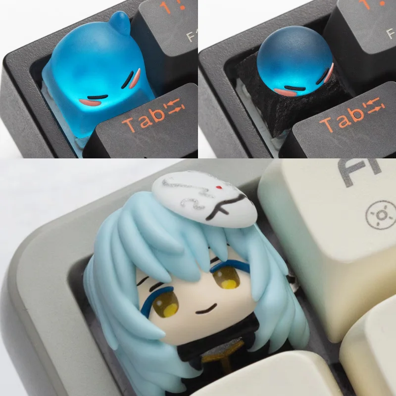 

Mucus Key Cap Resin Cute Artisan Anime Keycaps for Mechanical Keyboard Accessories Custom Keyboard Caps Rimuru-Tempest MX Switch