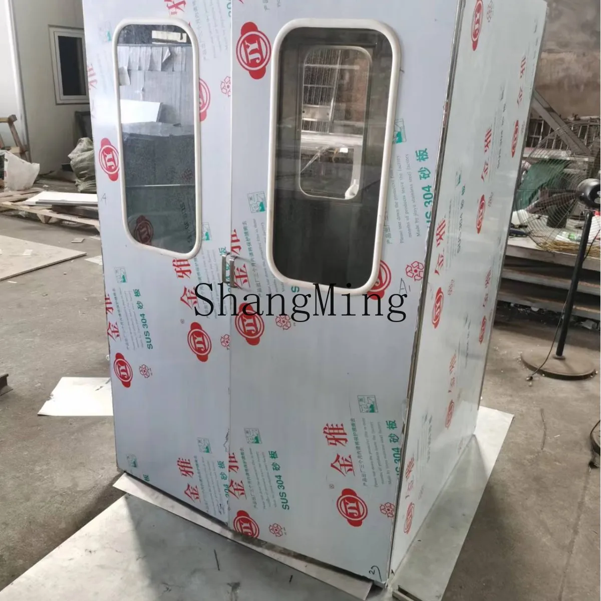 

FG purification food medical double door 304 stainless steel clean machinery electronic interlock transfer window cabinet door