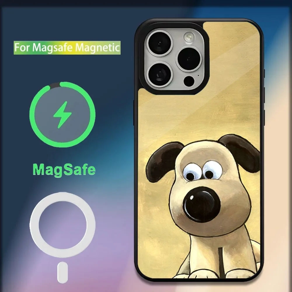 W-WallaceS cute G-Gromit Magsafe Magnetic Phone Case Coque For IPhone 16 15 14 13 12 11 Pro Xs Max Mini Plus Funda