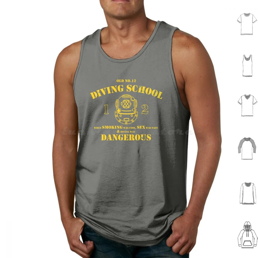 Funny Commercial Diver-Old No.12 School ( Distressed ) Tank Tops Vest Sleeveless Scuba Diver Wreck Diver Navy Diver Deep Sea