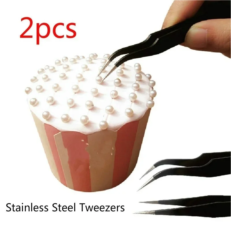 

2Pcs/Set Anti-static Elbow and Straight Stainless Steel Tweezers Cake Mold Tool for Kitchen Bakeware Decoration