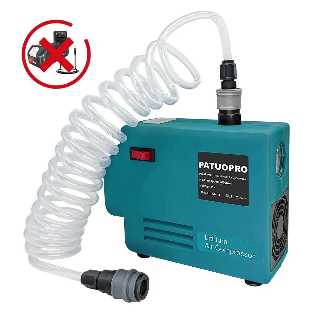 

PATUOPRO Cordless Electric Air Compressor With Pressure Gauge For Woodworking Nail Gun For Makita 18V Battery(No Battery)