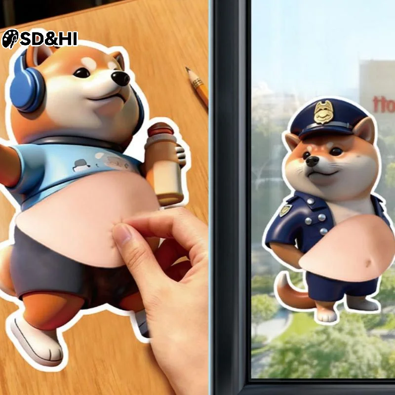 

2 шт. милых 3D-наклеек в виде щенков с мягким выдавливаемым животиком, для самостоятельного оформления чехлов для телефонов, декора дома, антистресс-подарок для друзей