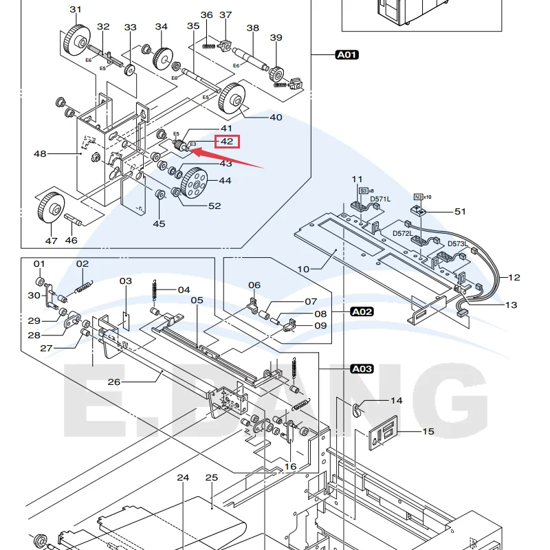 319D890082 350/355/370/375 Short Steel Shaft Color Expander Replacement Part Accessories