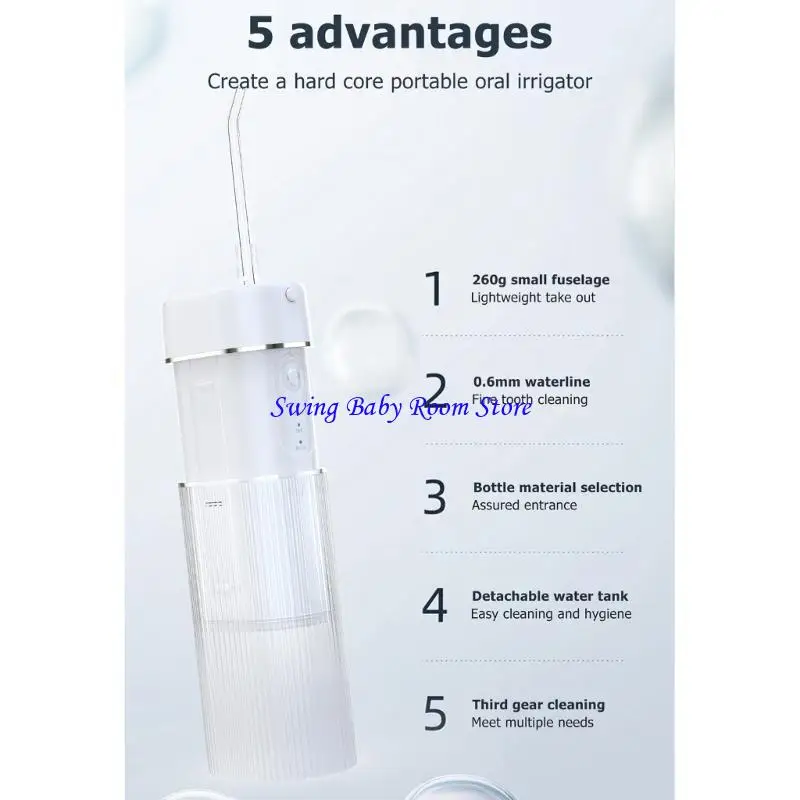 Portable Smart Electric Oral Irrigator Water Flosser 4 Jets 3 Modes Rechargeable Dental Water Jet Irrigator Dental Teeth Cleaner