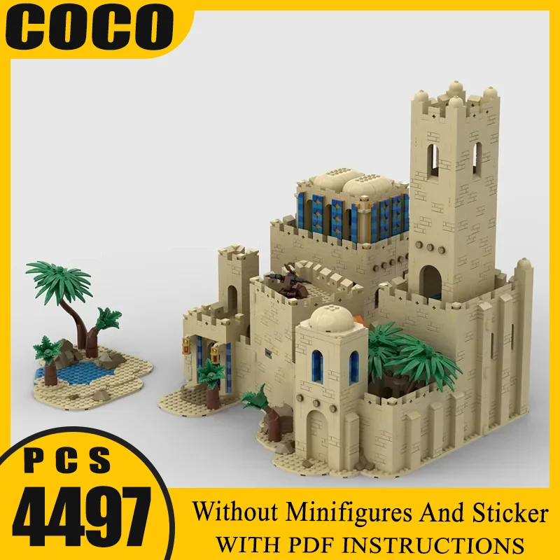 

Medieval Castle Model Moc Building Blocks Medieval Oasis Castle Model Technology Brick DIY Assembly Construction Toy Gift