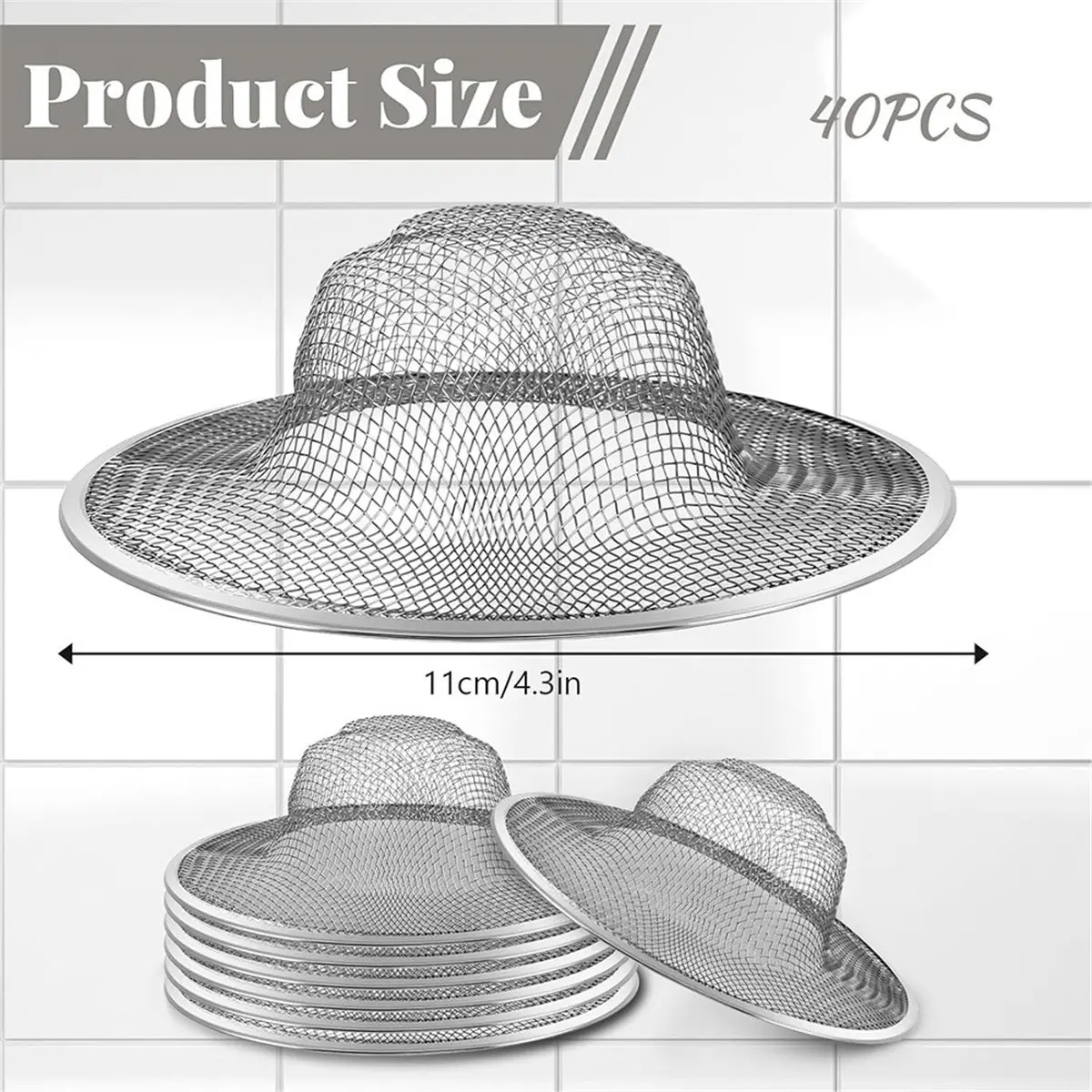 PROMOTION~ 40 Pcs Mesh Sink Strainer, 4.5