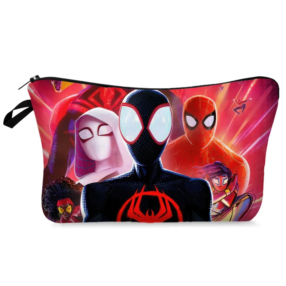 Marvel Heroes Spiderman Women Kid Cosmetic Bag Anime Cartoon Print for Girl Childern Female Coin Makeup Storage Purse Movie Gift