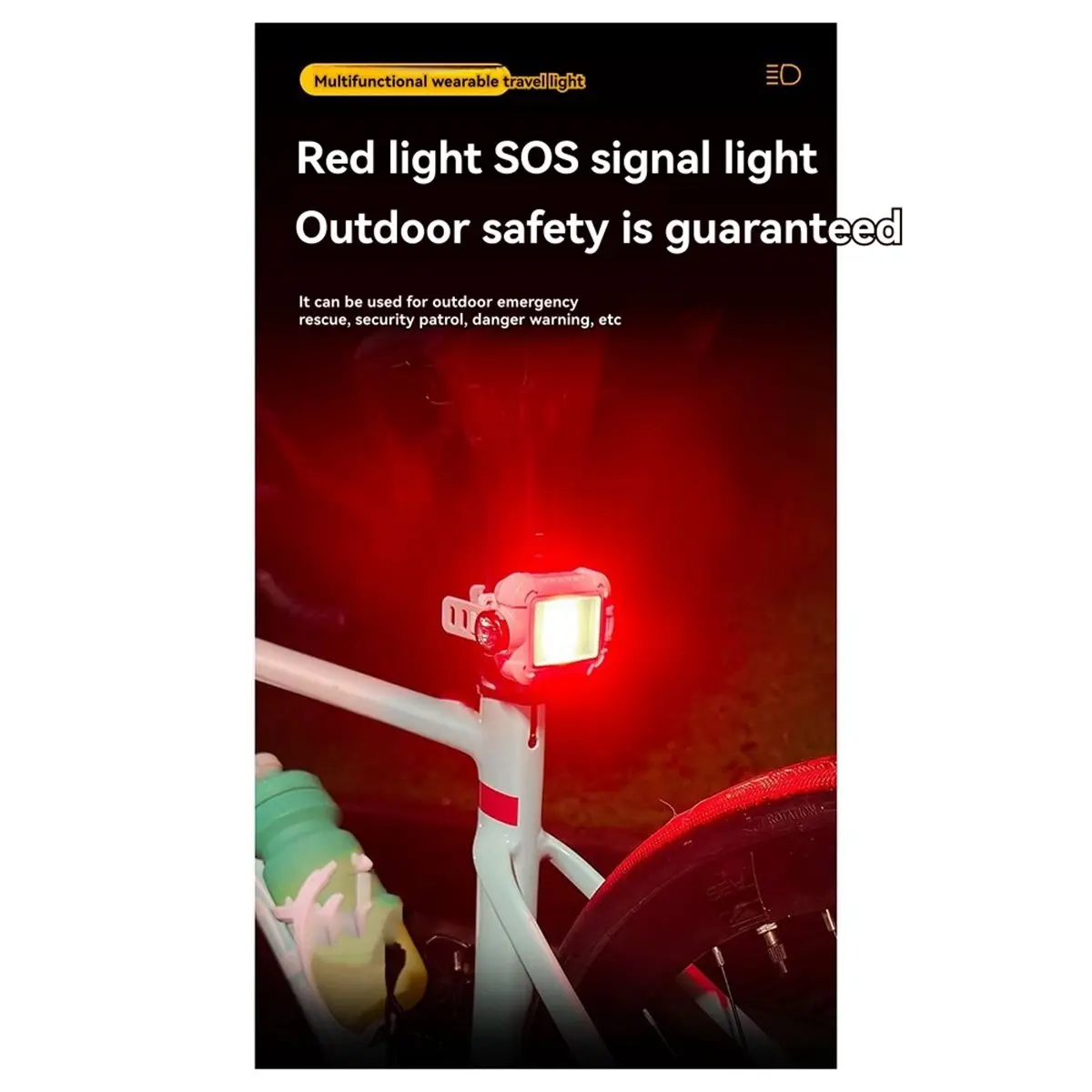 X08A Rechargeable Wrist Mount LED Light for Outdoor Activities Waterproof IPX5 3 Modes & SOS Ideal for Camping Cycling Green
