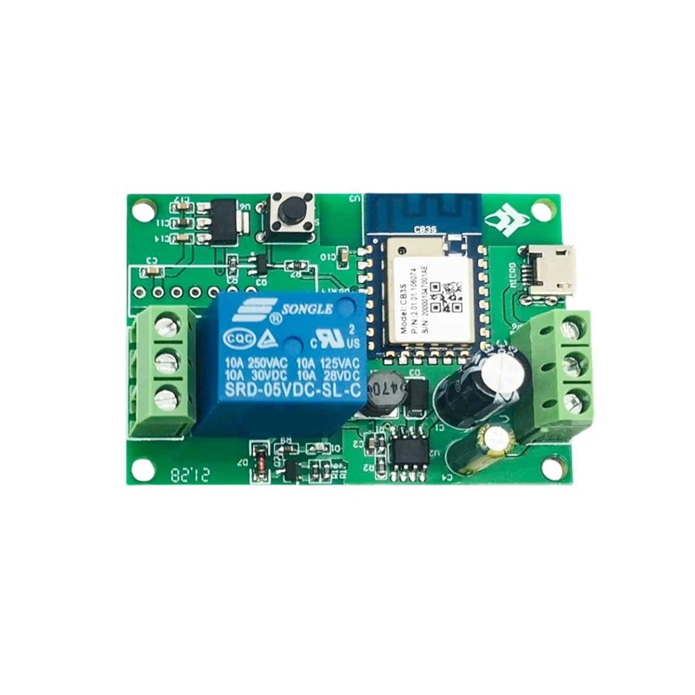 Tuya Single Way Remote Control Relay Module WiFi Bluetooth-compatible APP Control Smart Self-locking/Timing Modes Relay Switch