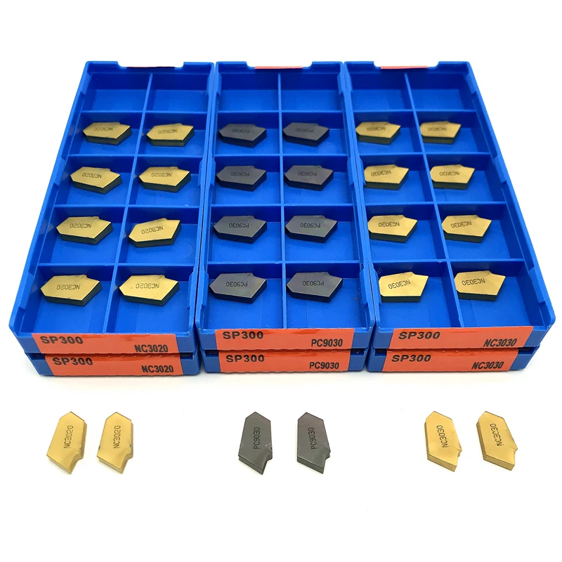 Slotted Carbide Inserts Parting And Grooving Metal Tool Torno Grooving Turning Tool Sp200 Sp300 Sp400 Pc9030 Nc3020 Nc3030