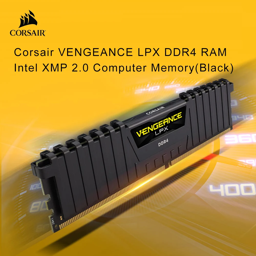 Corsair-Mémoire unique pour ordinateur VENGEANCE LPX, RAM DDR4, 16 Go, 3600MHz, CL18, Intel XMP 2.0, Noir