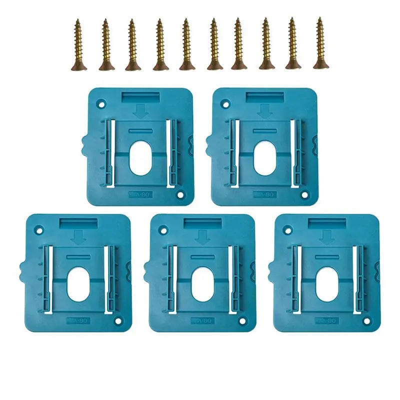 【A08I】Battery Holder Storage Rack Fit For 18V Li- Battery Dock Mount Battery Base Wall Mount 5 Pack