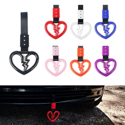 1pcs Broken Love JDM Train Bus Handle Hand Strap Ring Heart Styling Drift Charm Strap Drift Auto Accessories Car Strap