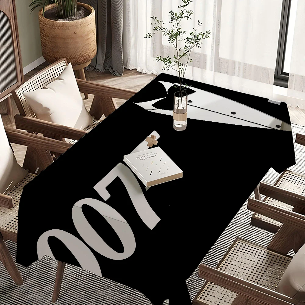 British Legend J-James B-Bond 007 Tablecloth Table Cover Christmas Picnic Party Birthday Wedding Waterproof Desk Cloth Table