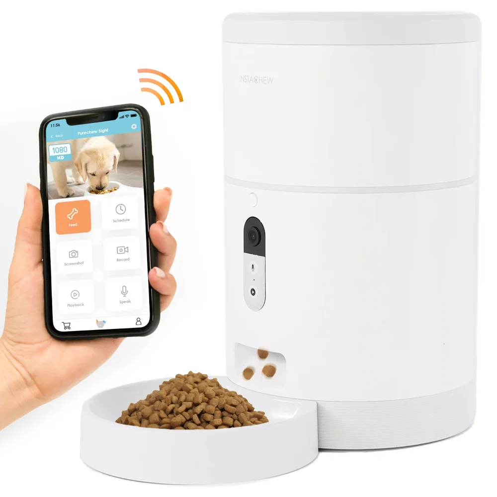 Automatic Pet Feeder with HD Camera, Smart Food Dispenser for Cats and Dogs, Portion Control, Programmable Treat Dispenser