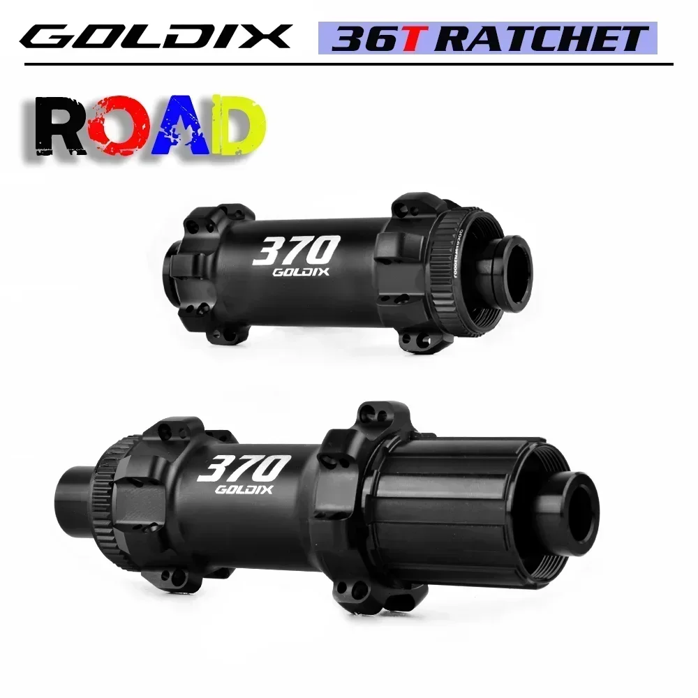 GOLDIX R370 Road Hub Center Lock Disc 24/28 Hole Ratchet 36T Straight Hub Gravel Bicycle for Shimano and  11 Speed