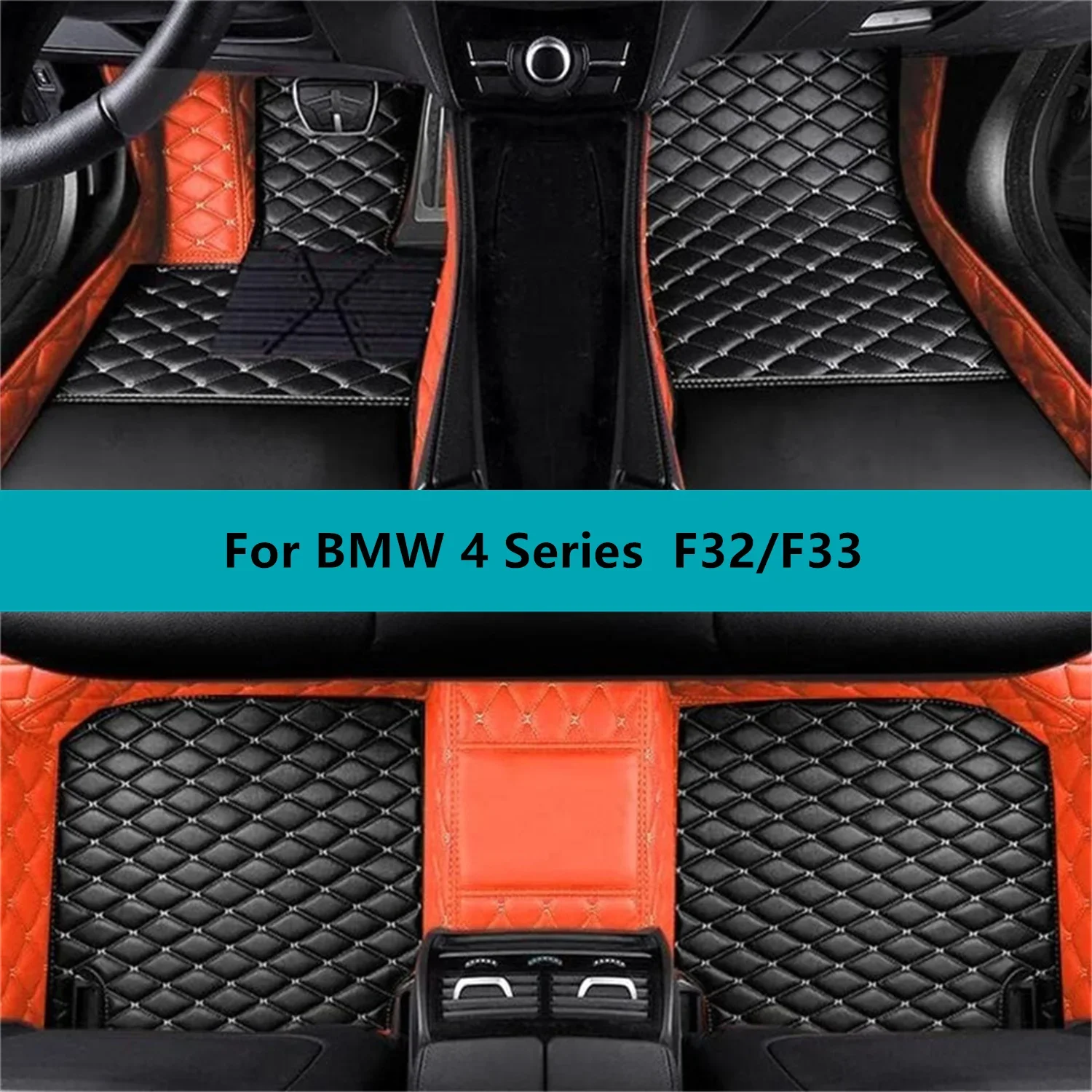 

Car Floor Mats For BMW 4 Series F32/F33 2017 2018 2019 2020 Full Set Leather All Weather Waterproof Car Floor Mats