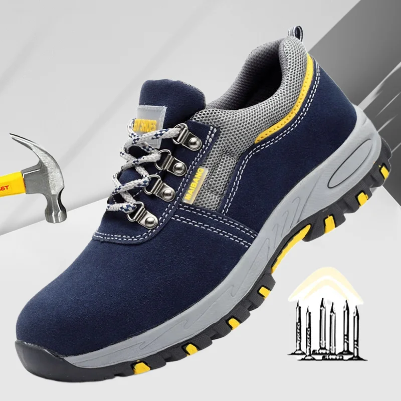 メンズワークレザーブーツ安全靴スチールトゥキャップ耐パンク作業スニーカー不滅の作業靴男性靴男性ケブラー