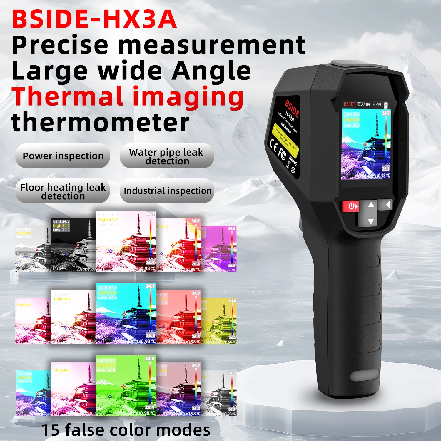 BSIDE NEW Thermal Imager Camera HX3A Laser Thermographic HD Resolution For Circuit PCB Repair Pipeline Detection Medical