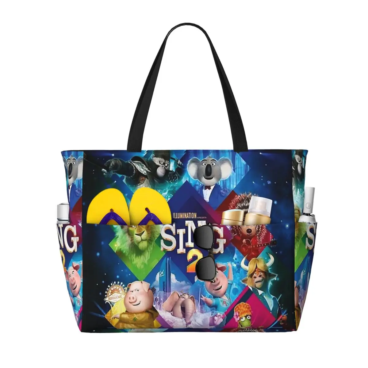 

Movie Sing 2 Beach Tote Bag Sport Gym Yoga Duffle Large Tote Bag Women Travel Bag Fitness bag