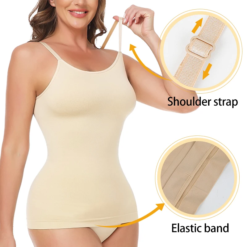 Seamless Camisole Vest Shapewear Bodysuit for Women Tummy Control Butt Lifting Body Shaper Smooth Invisible Slimming Underwear