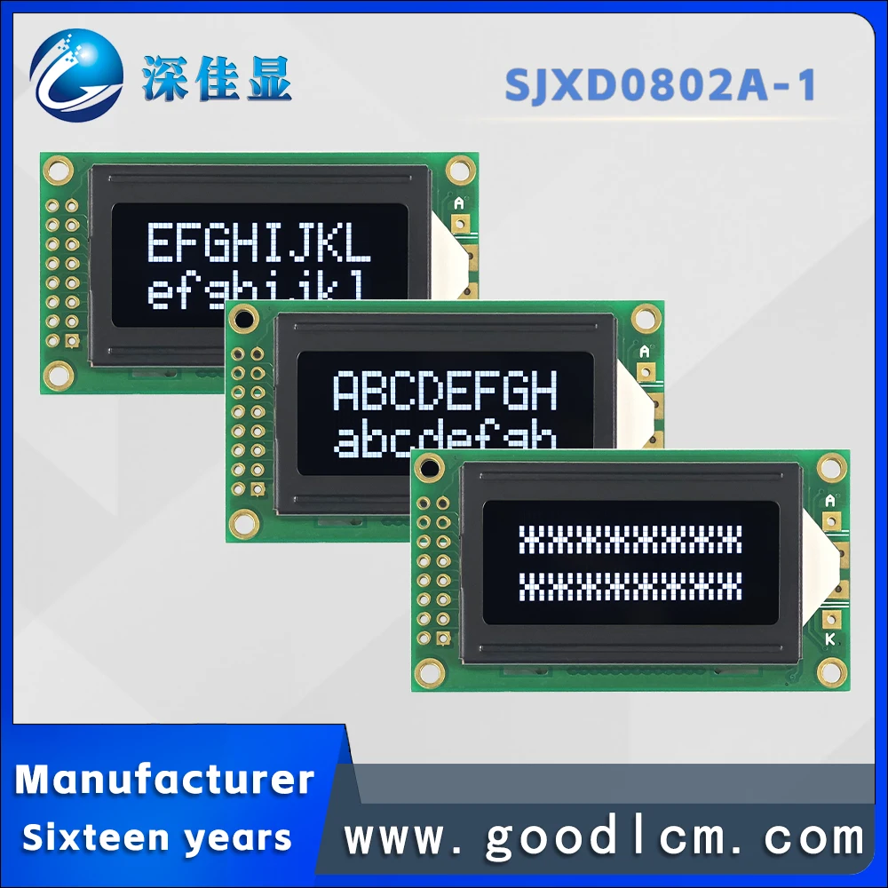 

Cost effective Russian characters 0802 LCD display screen JXD0802A-1 VA White Negative 8 * 2 character dot matrix module