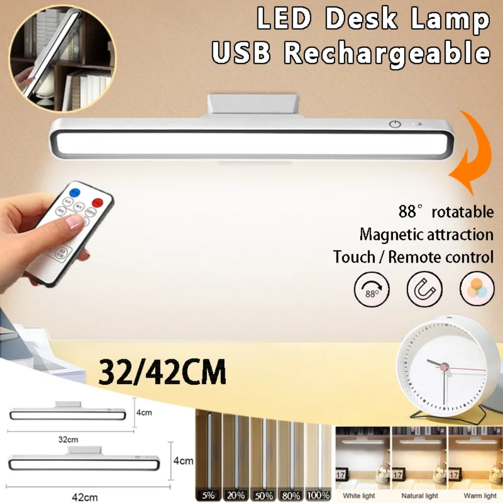 

Rechargeable Desk Lamp Hanging Reading Table Lamp Control Dimming Lamp Battery Powered Bedroom Night Light