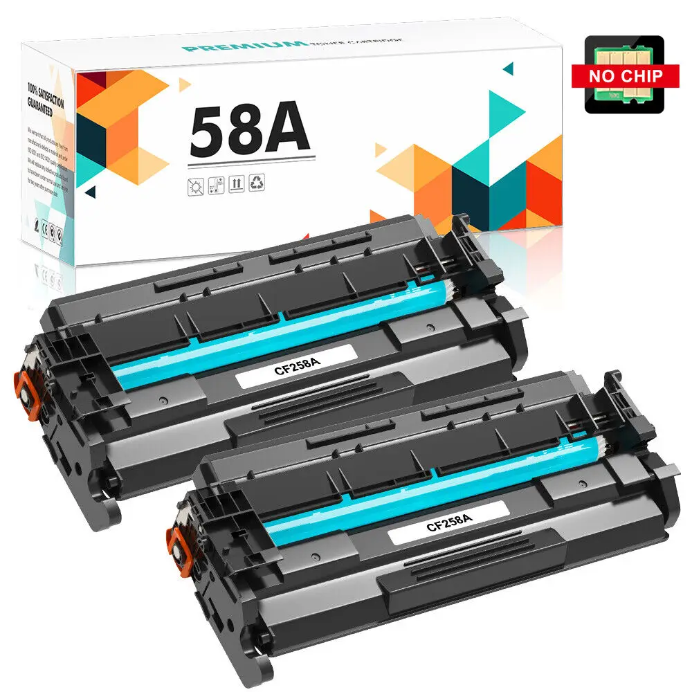 2 x CF258A 58A Toner pour HP LaserJet Pro M404 M404n M404dn MFP M428fdw sans puce