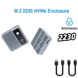 M2 Ssd Case M.2 Nvme 2230 Ssd Behuizing, Usb 3.2 10Gbps Naar Nvme M Sleutel Externe Solid State Drive Case Met Schrijfbeveiliging Doos