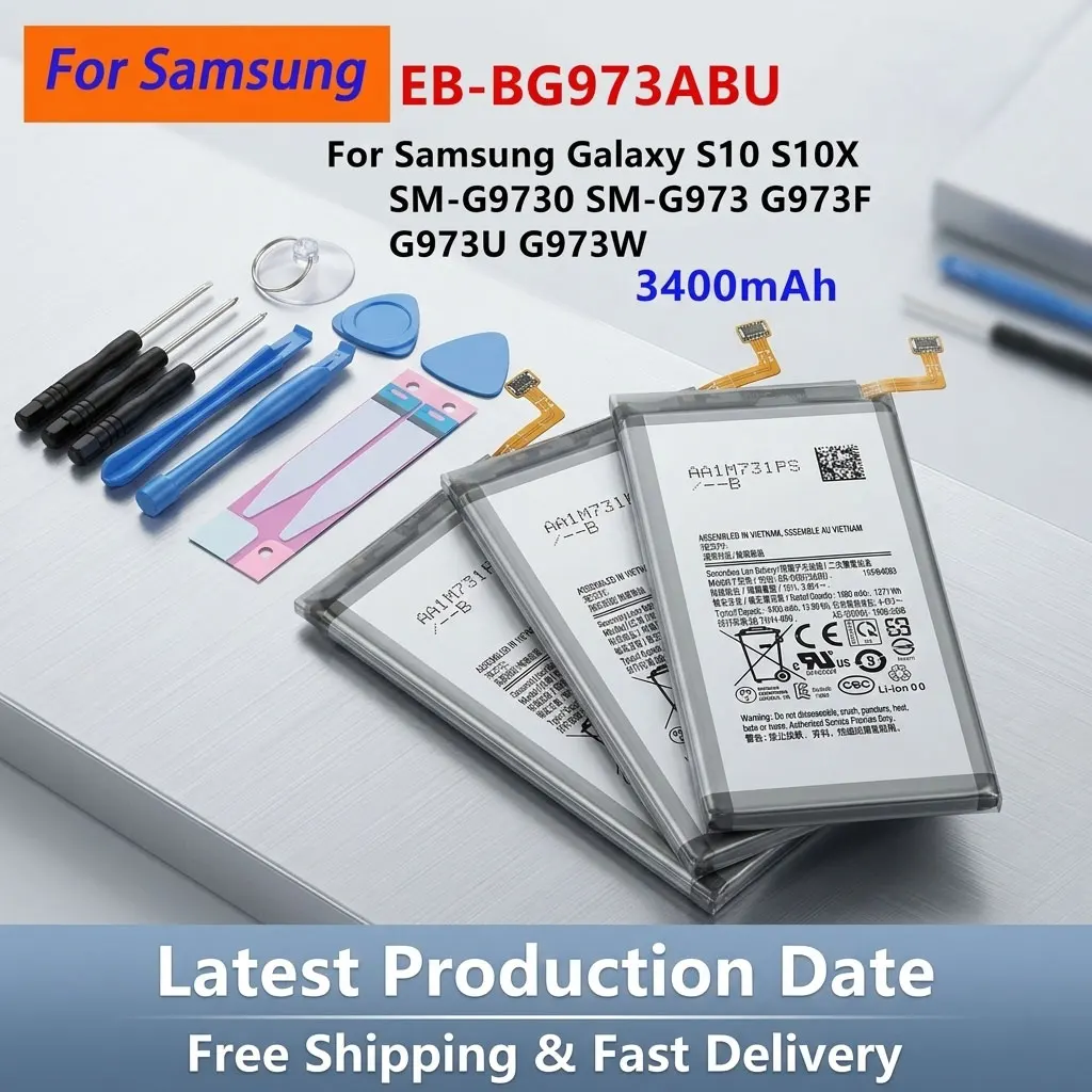 

For Samsung Galaxy S10 SM-G9730 G973F G973U G973W Battery EB-BG973ABU 3400mAh Brand New + Tools Kit