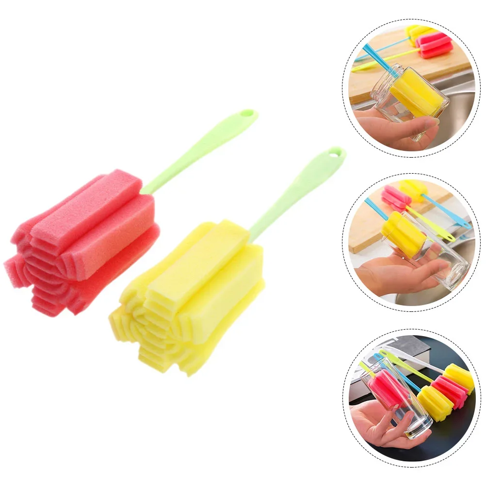 1PCS Long Handle Baby Bottle Brush Soft Sponge Brush Water Glass Cup Washing Cleaner Tool Kitchen Cleaning Specialty Tool