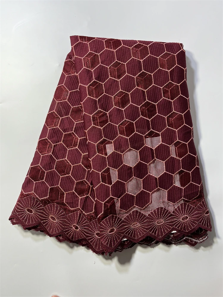 New Nigerian Rhombus Design Lace Mesh Fabric 2024 High Quality French Tulle Lace African Embroidery Fabric Bride Dress For Women