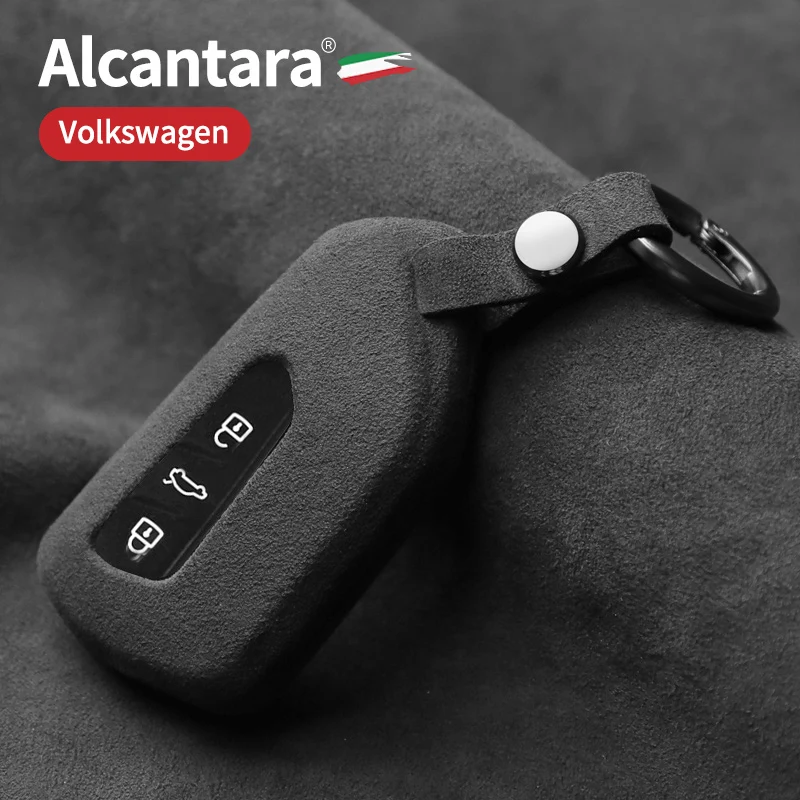 Alcantara For Volkswagen New Car Key Case Cover For 21 Golf 8 Generations Of ID4/ID6 CROZZ X Car Key Shell Bag Auto Accessories