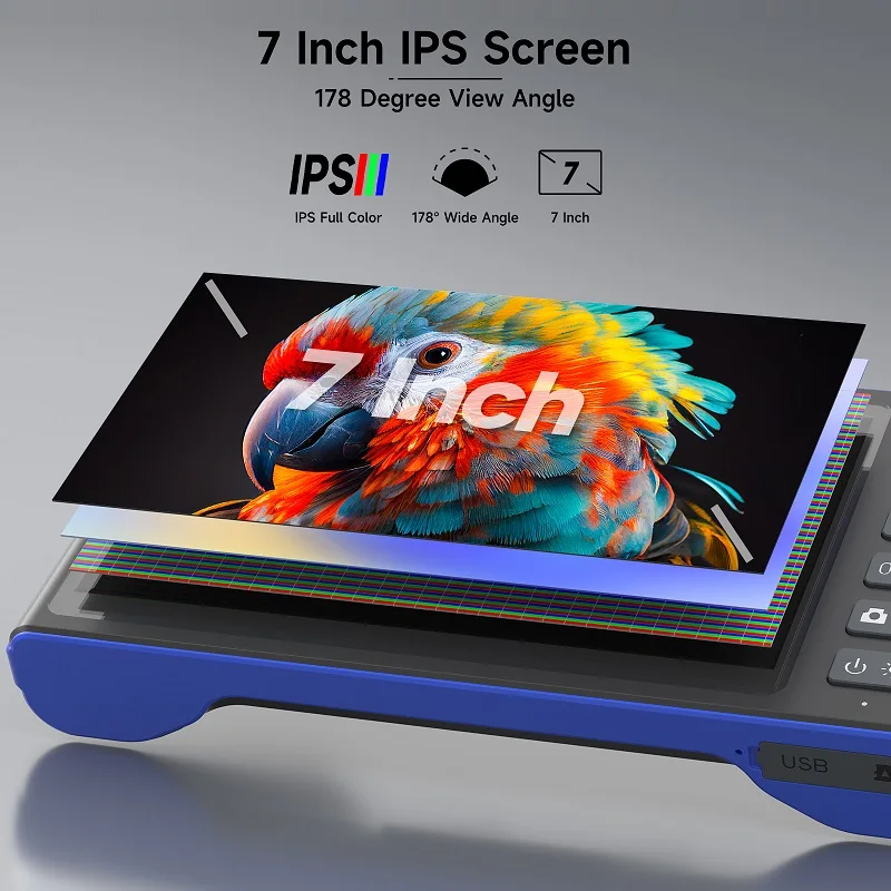 Endoscópio industrial com tela ips de 7 polegadas, vídeo usb, lente tripla dupla, autofoco, câmera de inspeção de carro, boroscópio, à prova d'água, leds