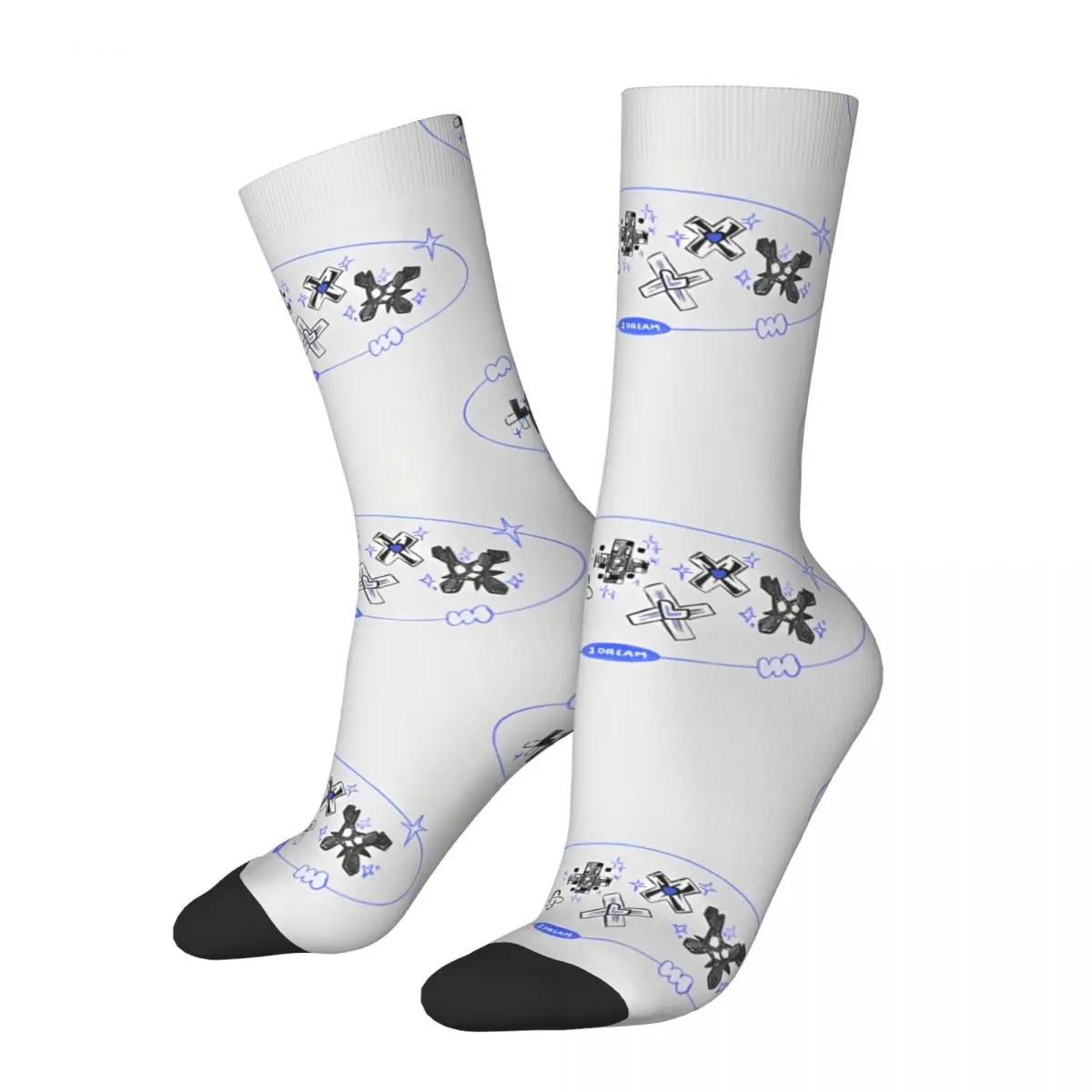 Retro Logos Men's compression Socks Unisex TXT Harajuku Seamless Printed Novelty Crew Sock